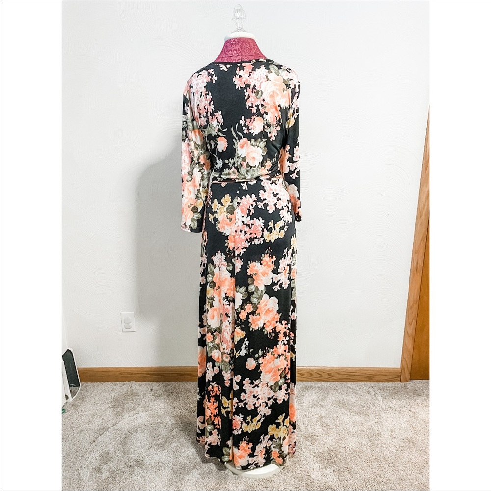 PinkBlush 2XL Black Floral Maternity Maxi Dress - Picture 2 of 2
